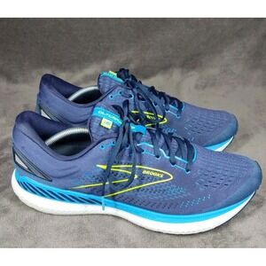 Brooks Glycerin GTS 19 Sneakers Men's 13D Blue Yellow Running Gym Shoes